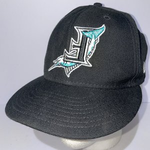 New Era Upside Down Cooperstown Florida Marlins 59Fifty Baseball Cap Size 7 1/4