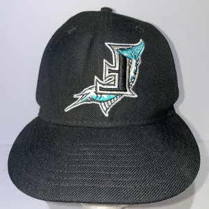 New Era Upside Down Cooperstown Florida Marlins 59Fifty Baseball Cap Size 7 1/4