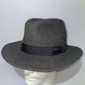 Orvis Gray Wool Lite Felt Fedora Size M Made in USA