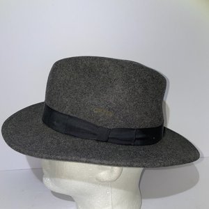 Orvis Gray Wool Lite Felt Fedora Size M Made in USA