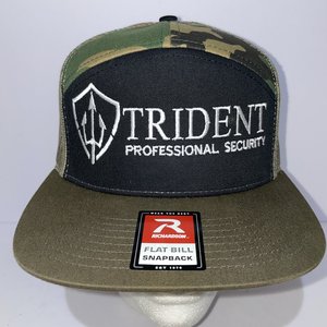 Trident Professional Security Woodland Camo Trucker Hat
